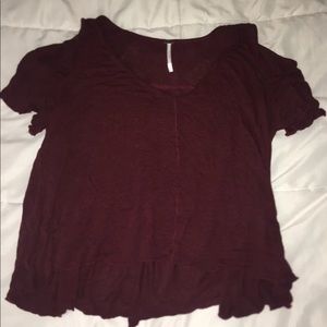 Free People Maroon Blouse